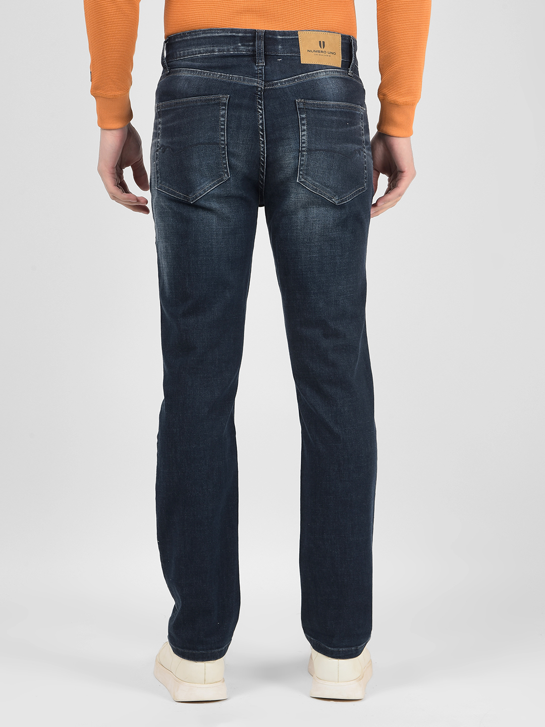 Numero Uno Men Solid Dark Blue Jeans